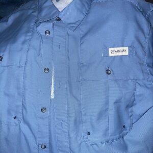 Magellan Outdoors Men’s Blue Lightweight Fishing Shirt Jacket